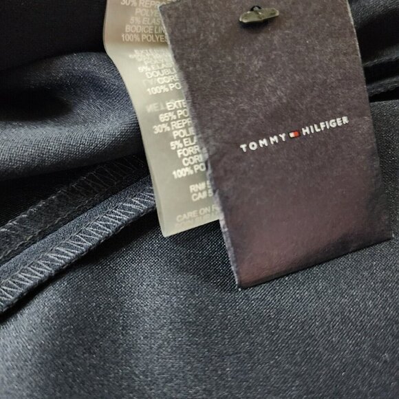 NEW Tommy Hilfiger Women's Scuba Fit and Flare Midi Dress Navy Blue Size 12 $119 - Picture 9 of 12